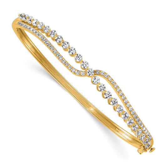 14k Yellow Gold 2 1/8 carat Lab Grown Diamond VS+ F+ Complete Bangle