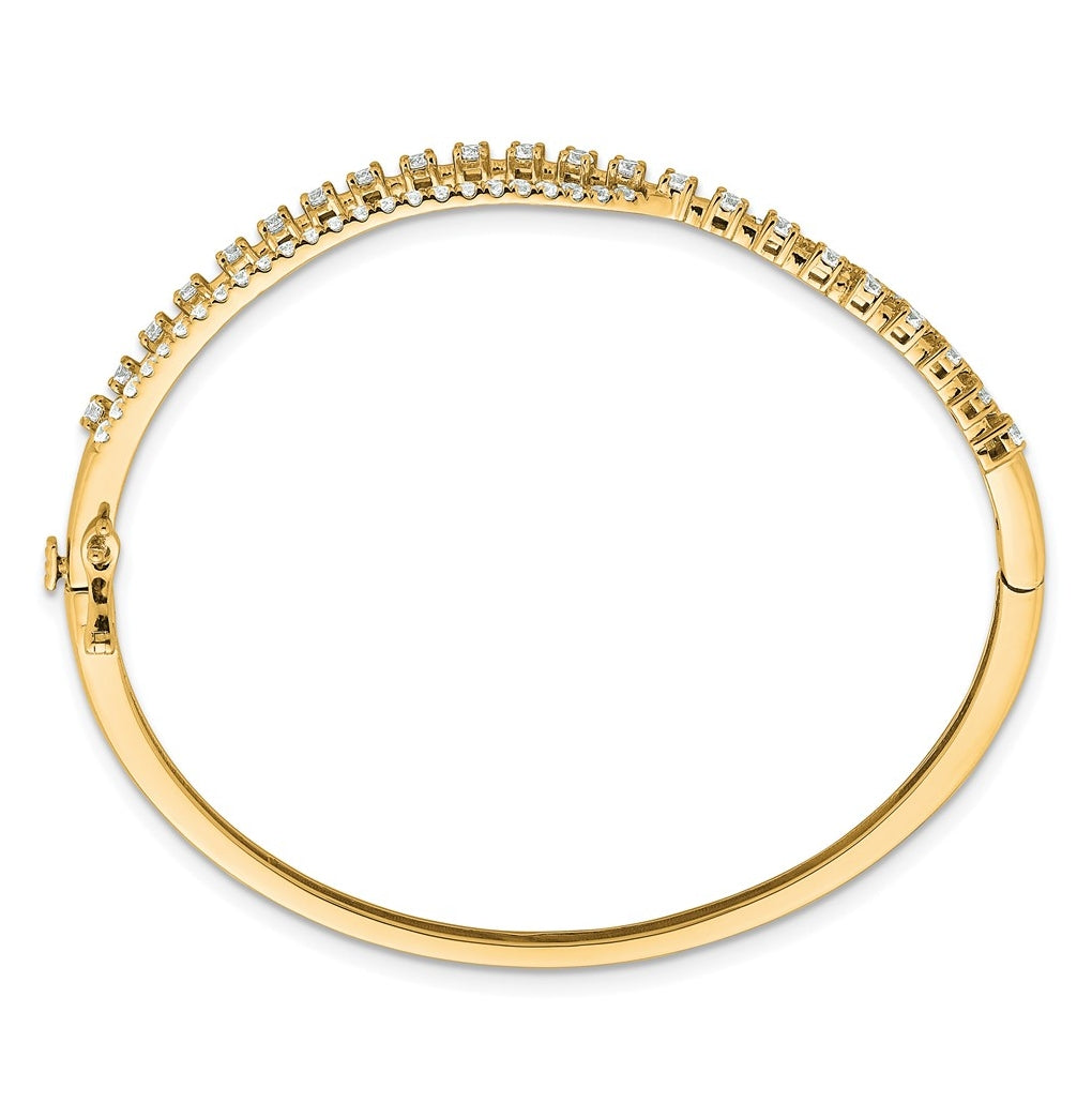 14k Yellow Gold 1 3/8 carat Lab Grown Diamond VS+ F+ Complete Bangle