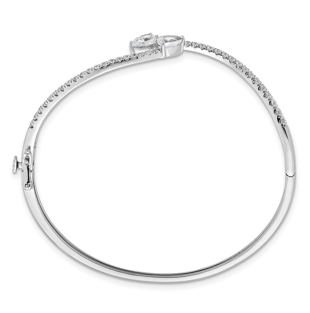 14k White Gold 1 7/8 carat Lab Grown Diamond VS+ F+ Complete Bangle