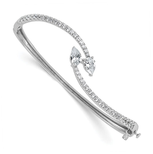 14k White Gold 1 7/8 carat Lab Grown Diamond VS+ F+ Complete Bangle