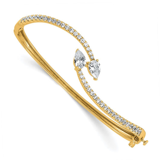 14k Yellow Gold 1 7/8 carat Lab Grown Diamond VS+ F+ Complete Bangle