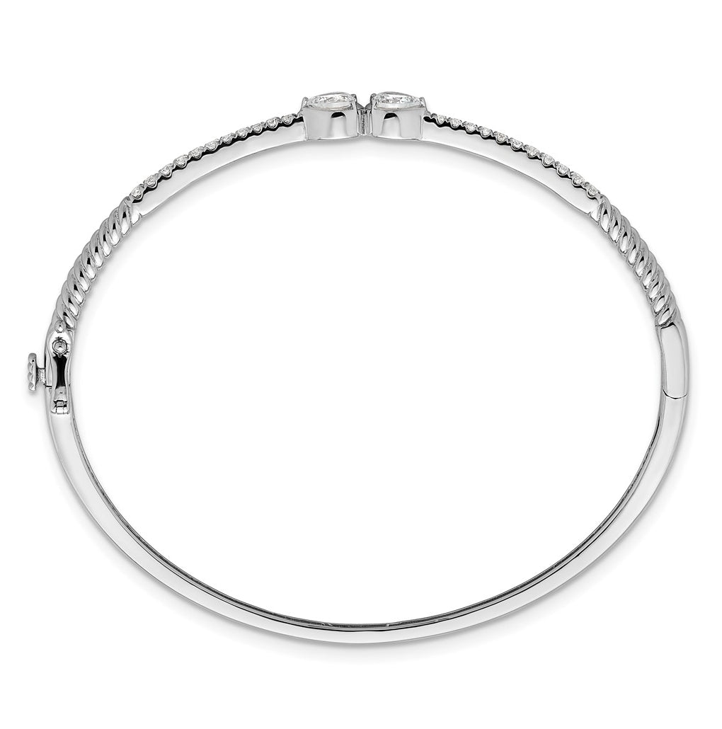 14k White Gold 3/4 carat Lab Grown Diamond VS+ F+ Complete Bangle