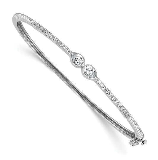 14k White Gold 3/4 carat Lab Grown Diamond VS+ F+ Complete Bangle