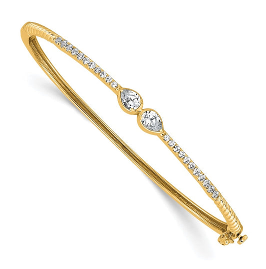 14k Yellow Gold 3/4 carat Lab Grown Diamond VS+ F+ Complete Bangle