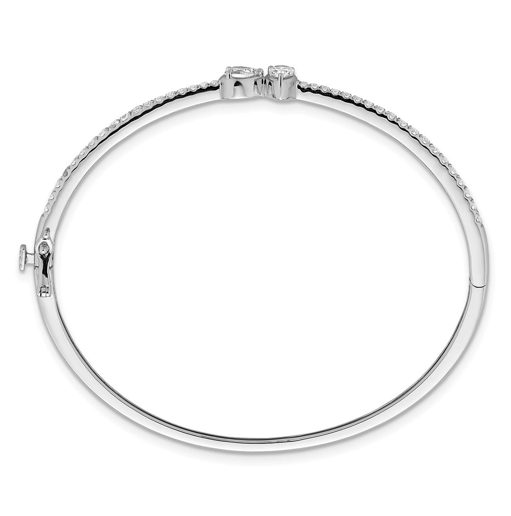 14k White Gold 1 1/6 carat Lab Grown Diamond VS+ F+ Complete Bangle