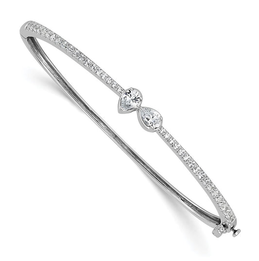 14k White Gold 1 1/6 carat Lab Grown Diamond VS+ F+ Complete Bangle