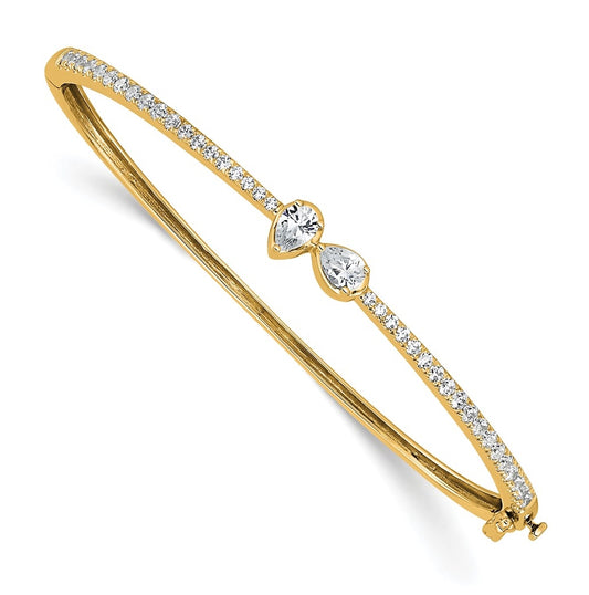 14k Yellow Gold 1 1/6 carat Lab Grown Diamond VS+ F+ Complete Bangle