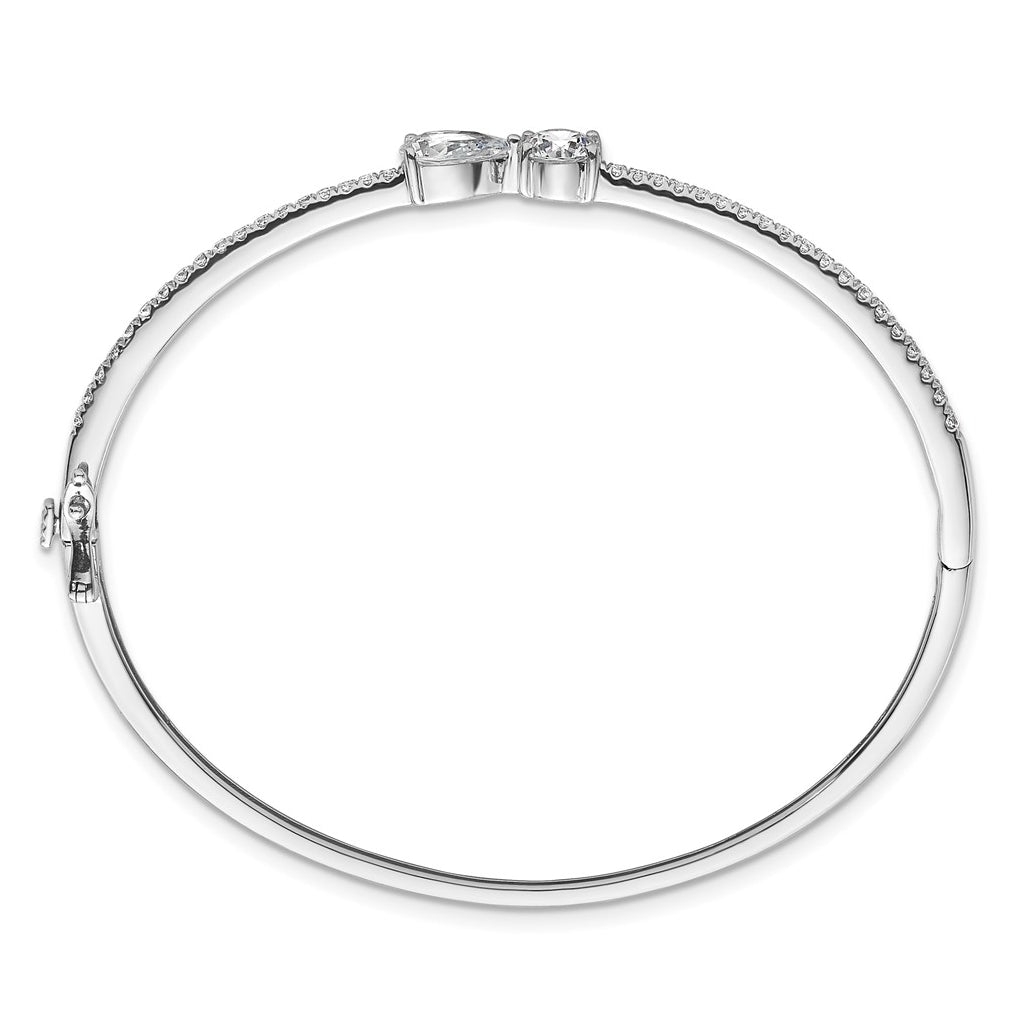 14k White Gold 2 carat Lab Grown Diamond VS+ F+ Complete Bangle