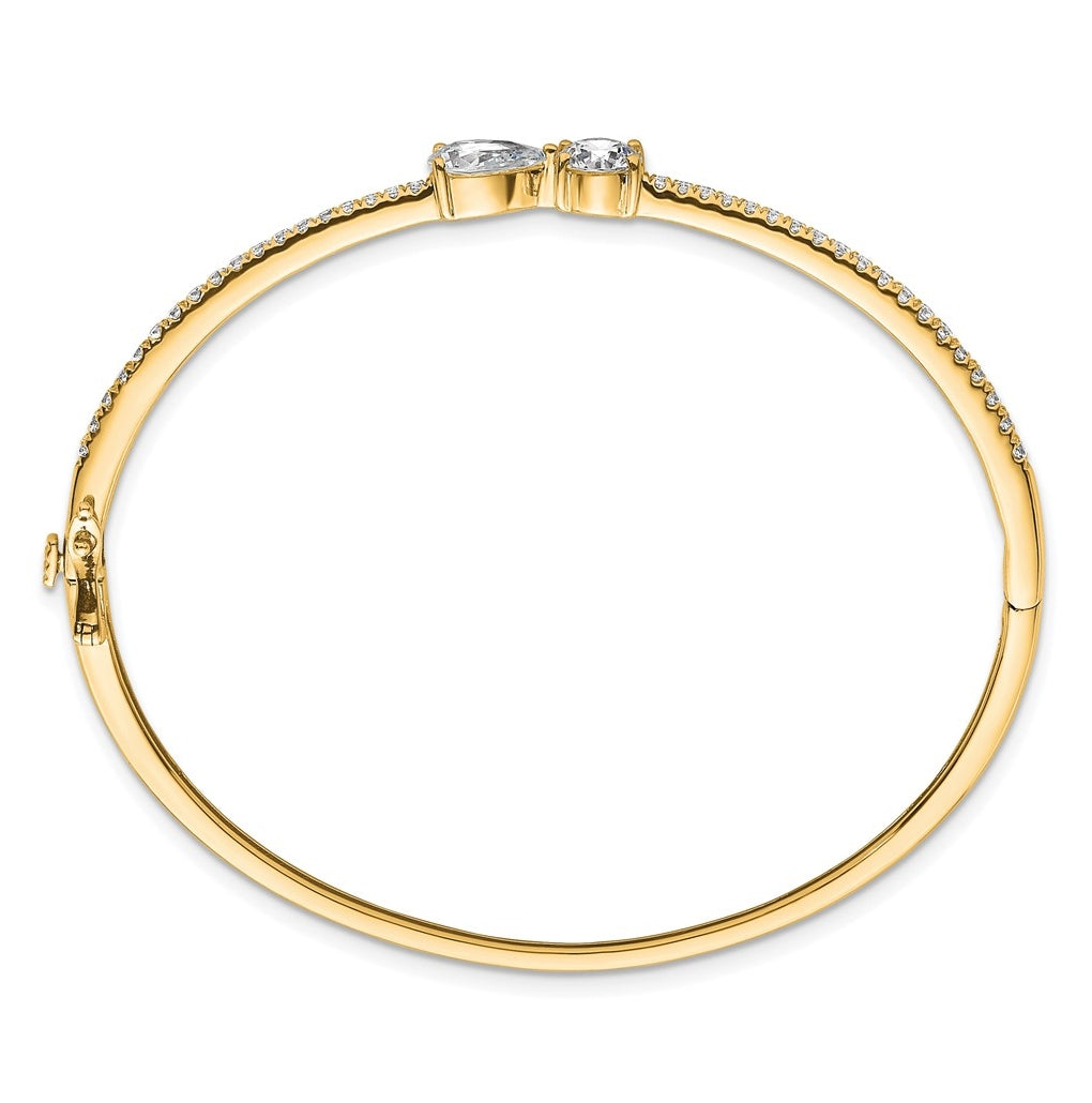 14k Yellow Gold 2 carat Lab Grown Diamond VS+ F+ Complete Bangle
