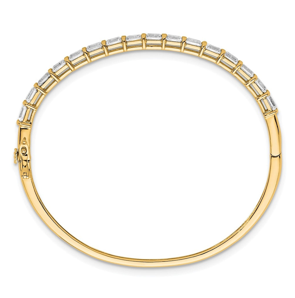 14k Yellow Gold 3 1/4 carat Lab Grown Diamond VS+ F+ Complete Bangle
