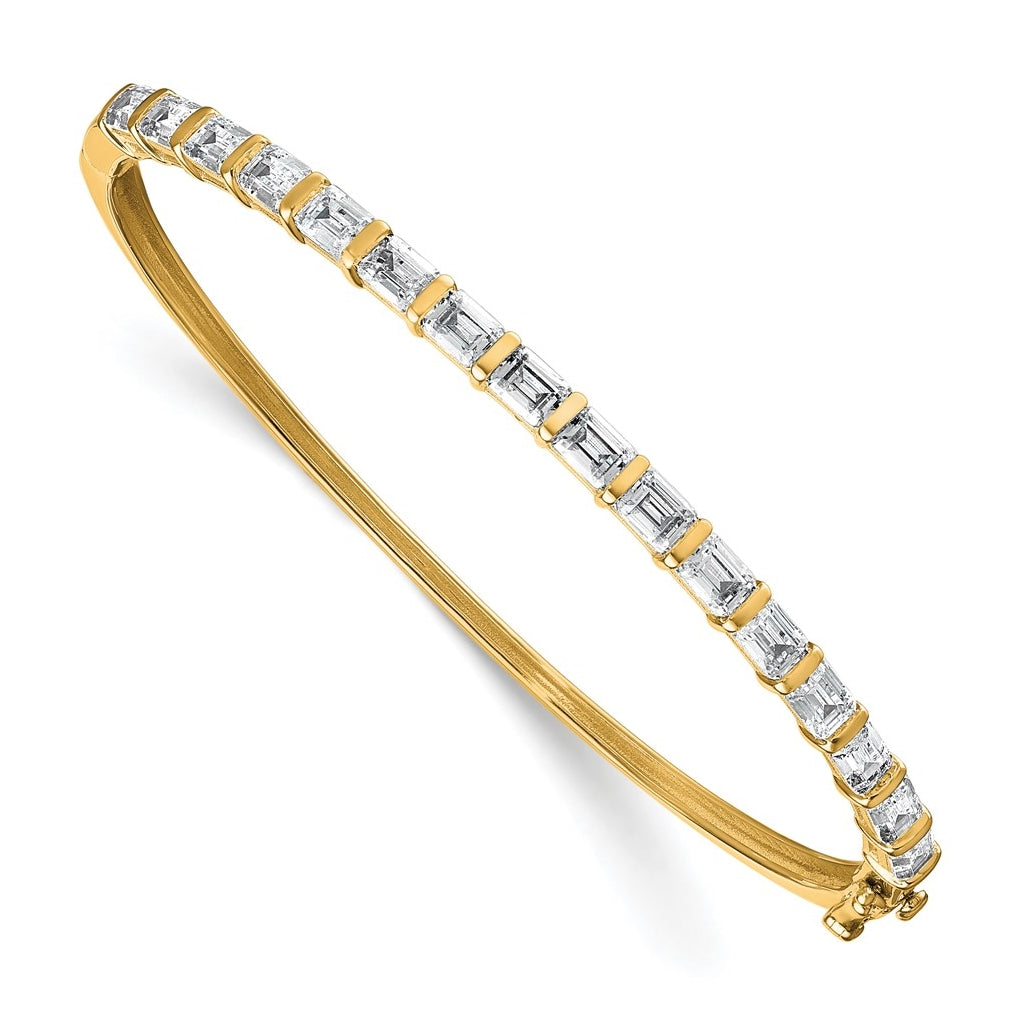 14k Yellow Gold 3 1/4 carat Lab Grown Diamond VS+ F+ Complete Bangle