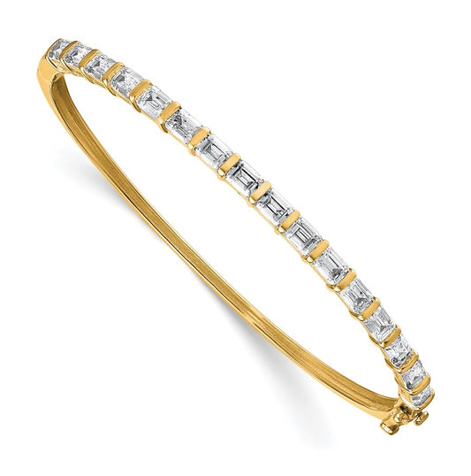 14k Yellow Gold 3 1/4 carat Lab Grown Diamond VS+ F+ Complete Bangle