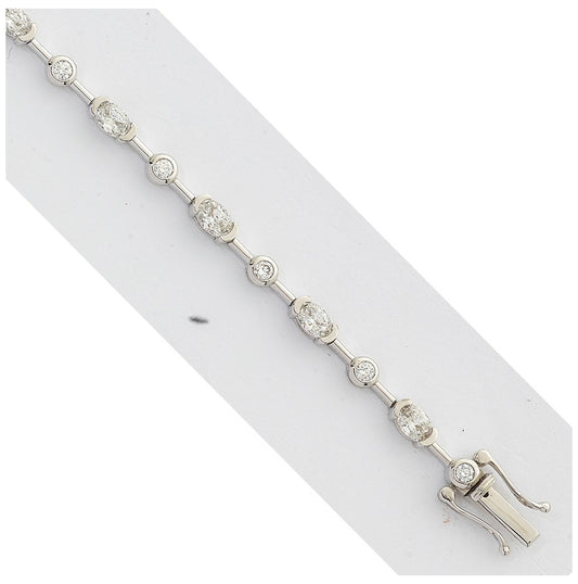 14K White Gold 2 1/5ct Lab Grown Dia VS+ F+ Bracelet