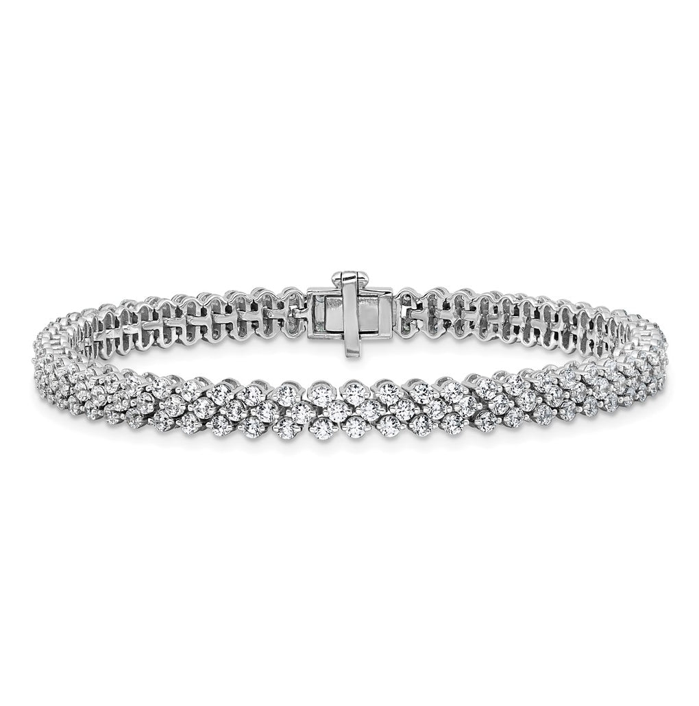 14k White Gold 5 carat Lab Grown Diamond VS+ F+ Complete Tennis Bracelet