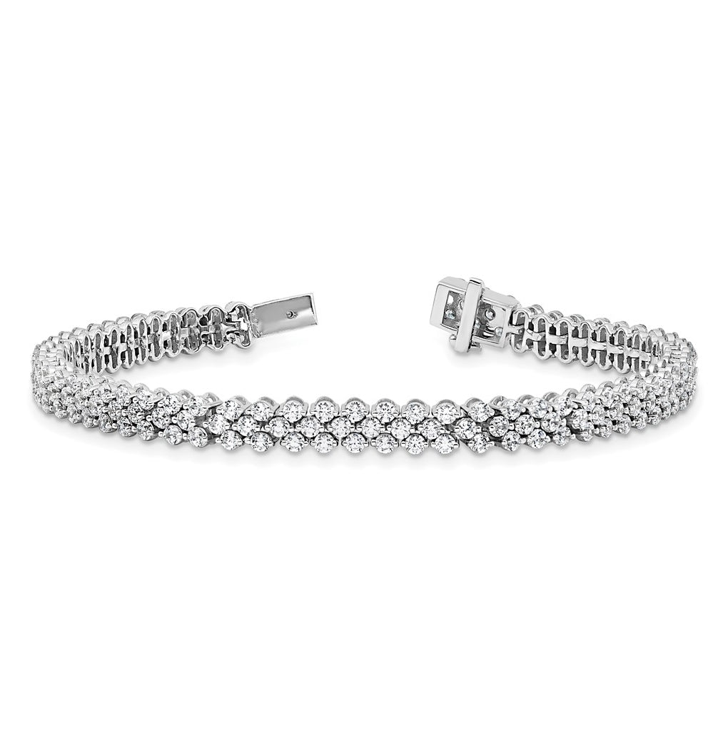 14k White Gold 5 carat Lab Grown Diamond VS+ F+ Complete Tennis Bracelet