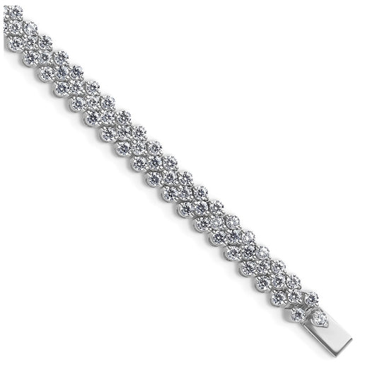 14k White Gold 5 carat Lab Grown Diamond VS+ F+ Complete Tennis Bracelet