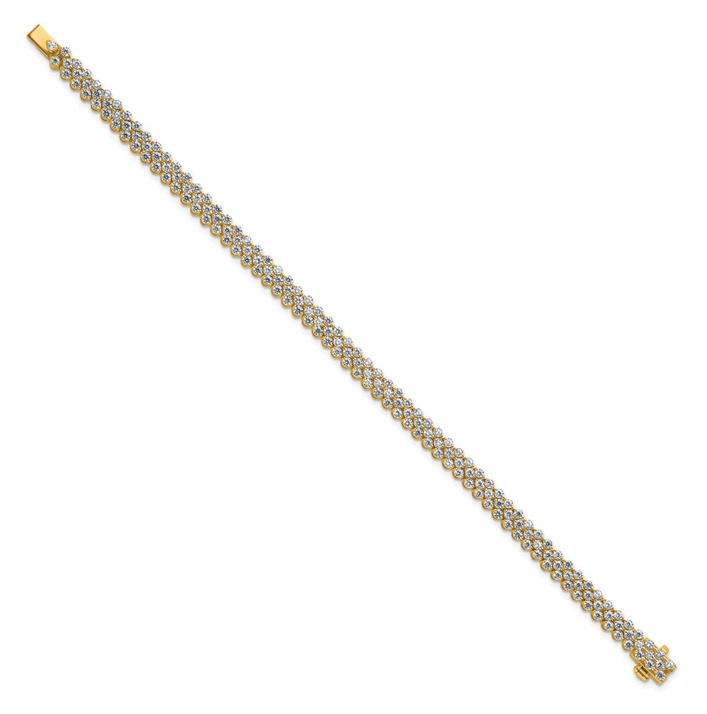 14k Yellow Gold 5 carat Lab Grown Diamond VS+ F+ Complete Tennis Bracelet