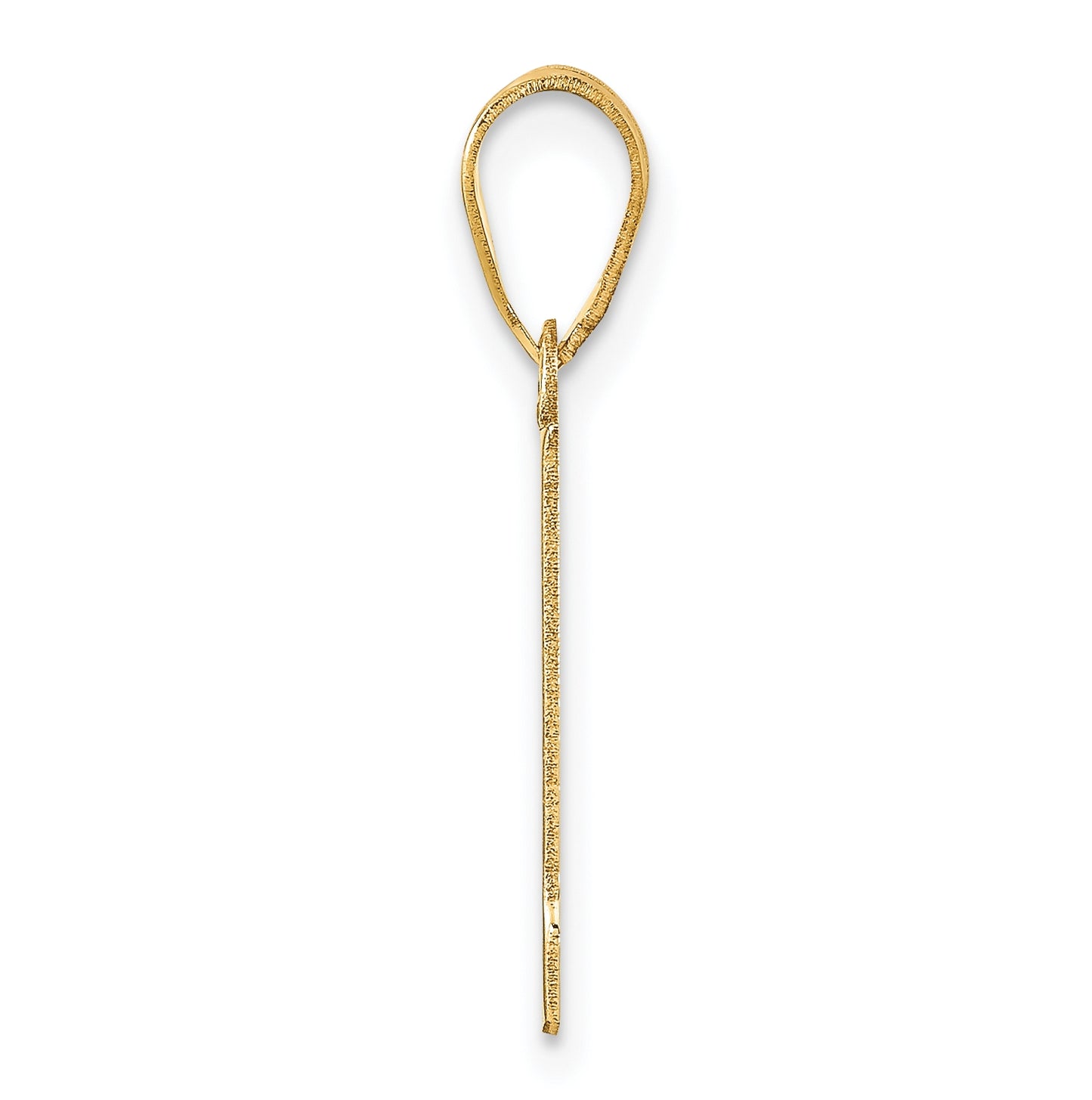 14K Yellow Gold Polished Block Number 1 Pendant