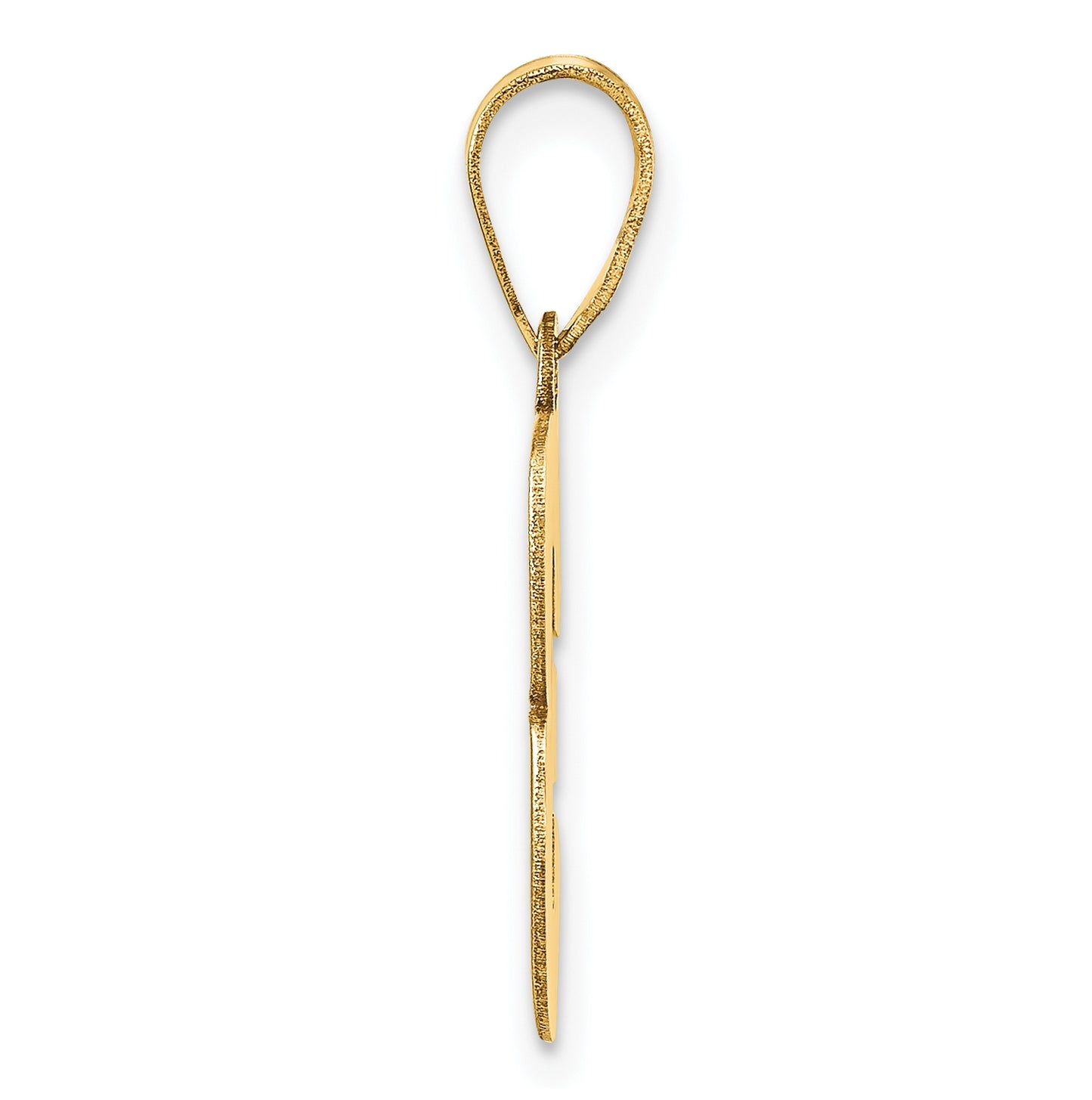 14K Yellow Gold Polished Block Number 3 Pendant