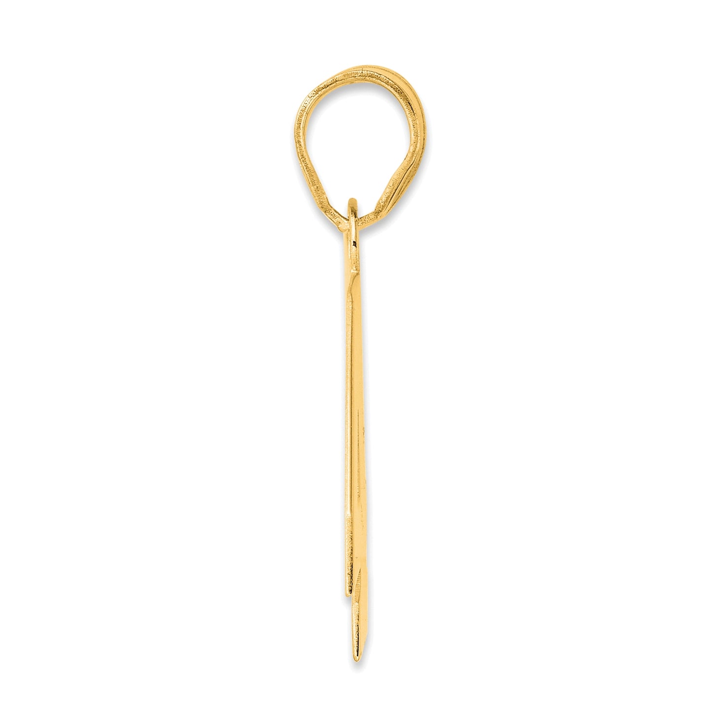 14K Yellow Gold Polished Block Number 45 Pendant