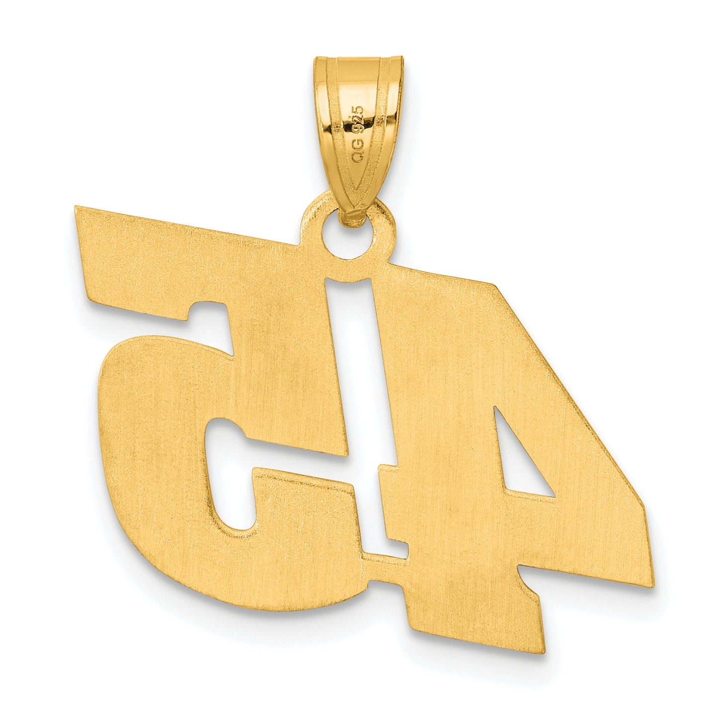 14K Yellow Gold Polished Block Number 45 Pendant