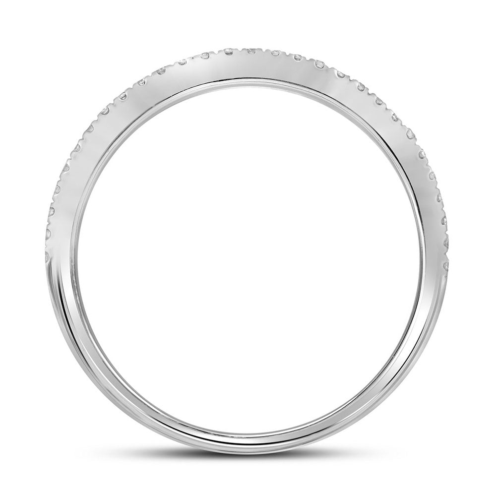 14k White Gold Round Diamond Slender Bridal Wedding Ring Band Set 7/8 Cttw, Womens Size: 5-10