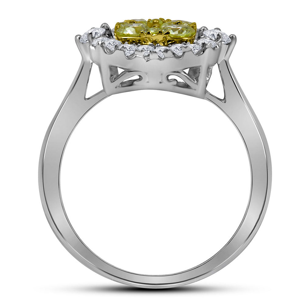 14kt White Gold 7/8ctw Diamond Fashion Bridal Yellow Ring