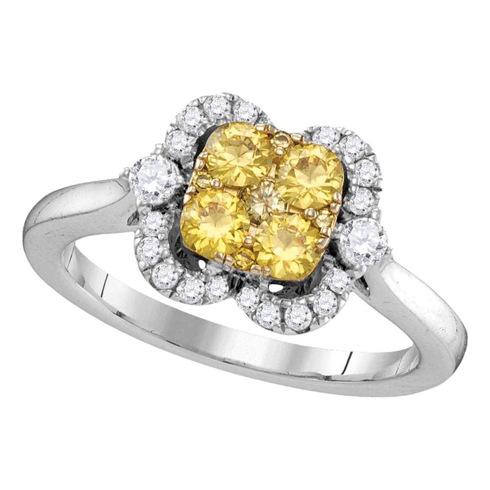 14kt White Gold 7/8ctw Diamond Fashion Bridal Yellow Ring