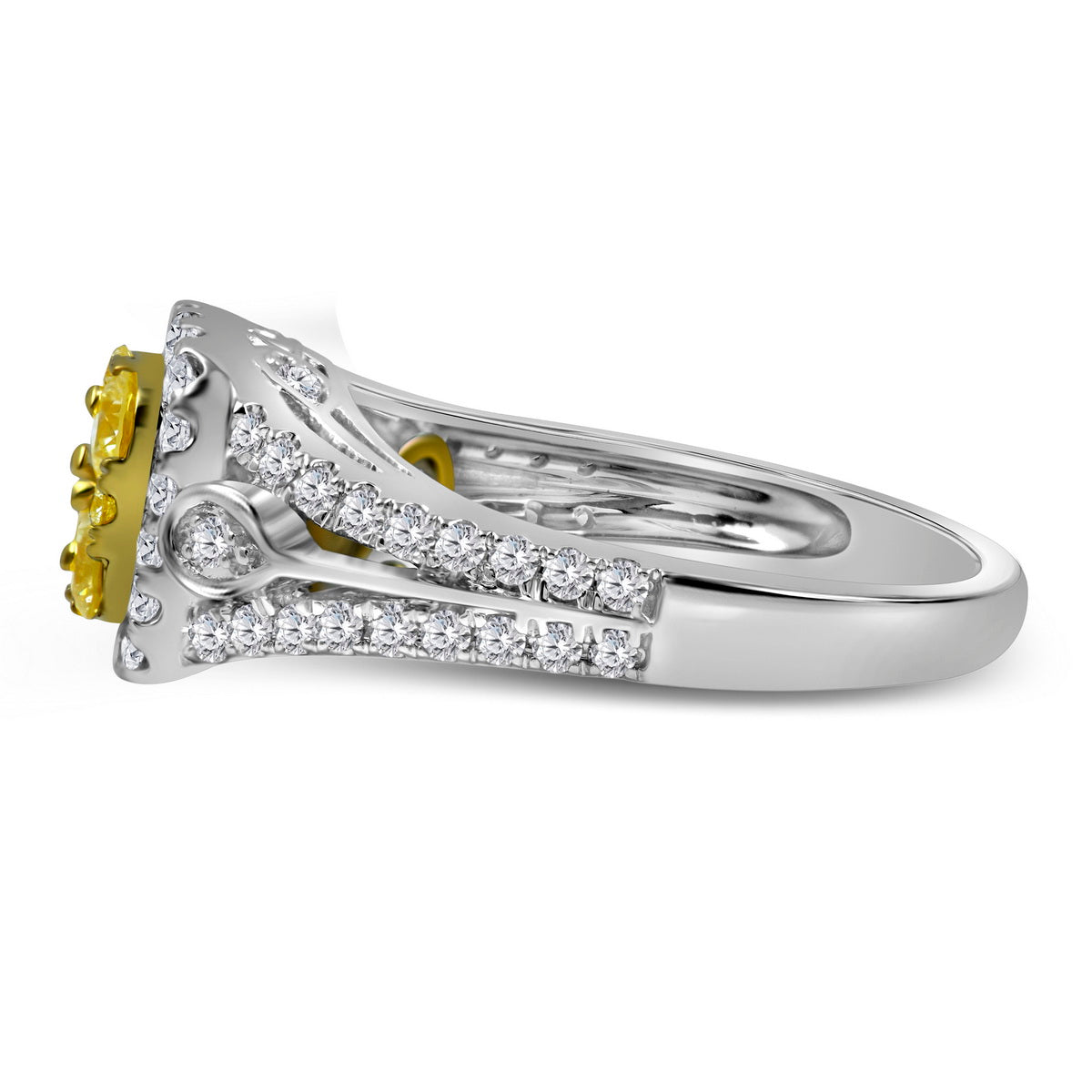 14kt White Gold 1 Cttw Diamond Yellow Bridal Ring