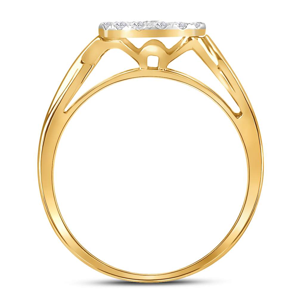 10K Yellow Gold Round Dia. Bridal Wedding Ring Band Set 1/3ctw, Women's Size: 5-10