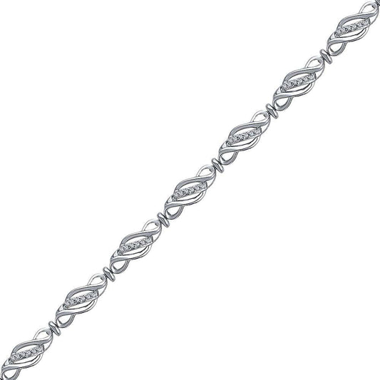 10kt White Gold 1/3 Cttw Diamond Fashion Bracelet
