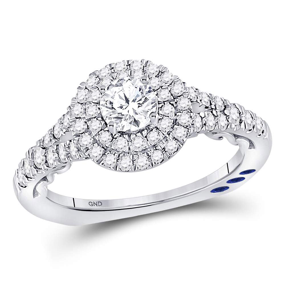 14K White Gold Round Diamond Solitaire Bridal Wedding Engagement Ring 1 Cttw, Womens Size: 5-10