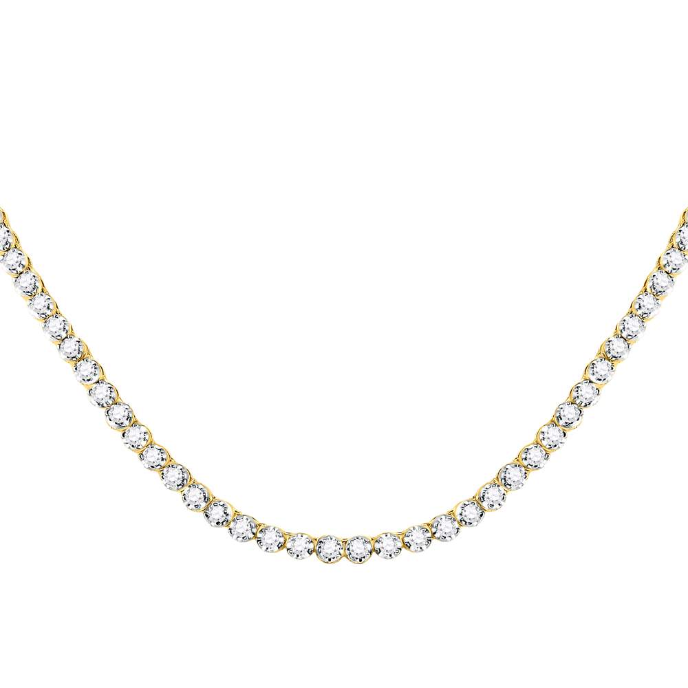 10kt Yellow Gold 9 Ctw Diamond Nk Mens Solitaire Chain Necklace (20 Inch)