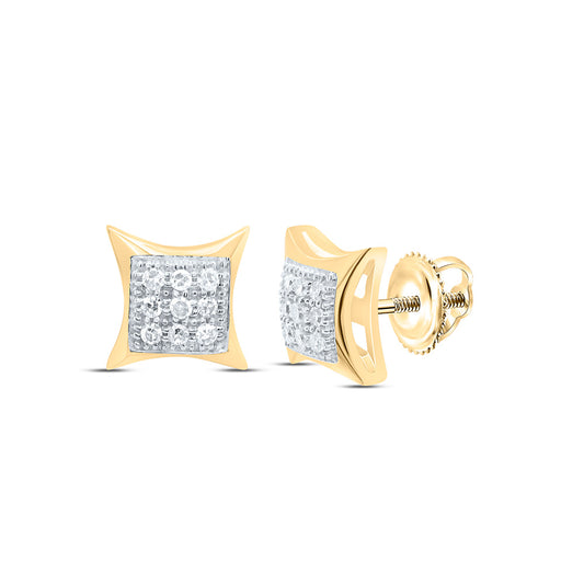 10kt Yellow Gold 1/20 Cttw Diamond Micro-pave Earrings