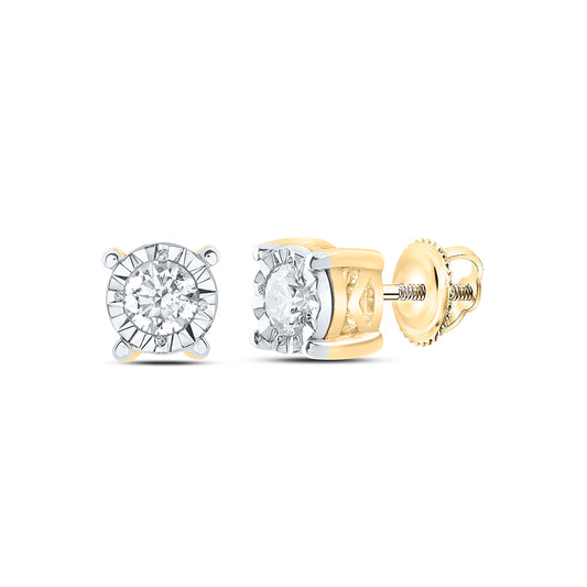 10kt Yellow Gold 1/4 Cttw Diamond Stud Earring
