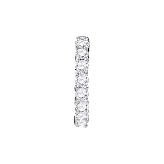 14kt White Gold 3 5/8 Cttw Diamond Fashion High Hoops Earring