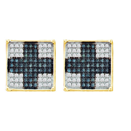 10kt Yellow Gold 1/2 Cttw Diamond Micro-pave Earring