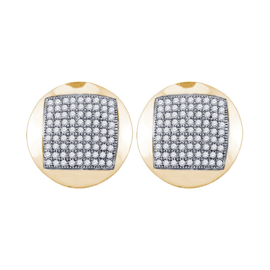 10kt Yellow Gold 1/2 Cttw Diamond Micro-pave Earring