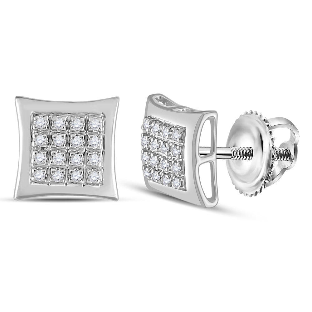 10kt White Gold 1/12 Cttw Diamond Earring