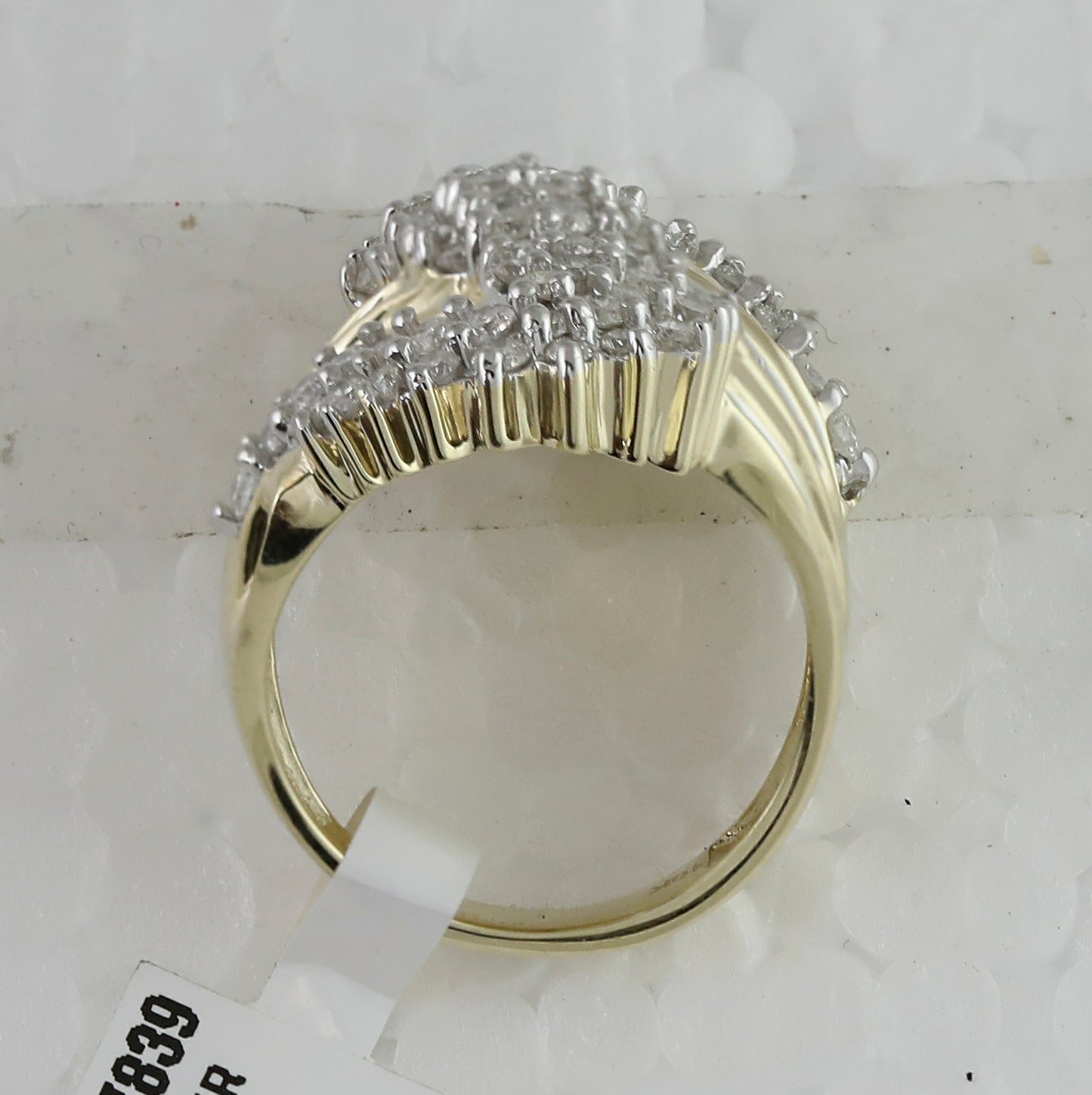 10K Yellow Gold Womens Round Diamond Cluster Ring 2 Cttw, Womens Size: 5-10