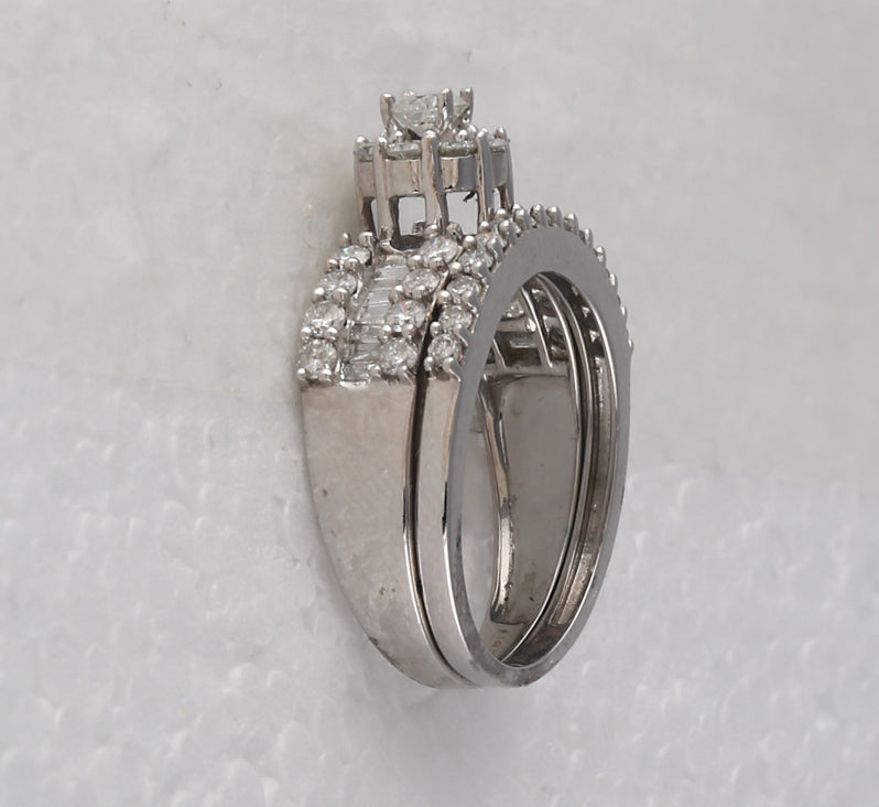 14kt White Gold 1 3/8ct Diamond Flower B.set (he)