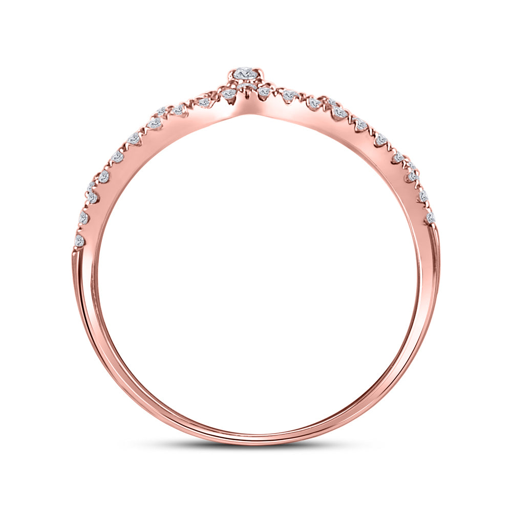 10K Yellow Or White Or Rose Gold Womens Round Diamond Crown Tiara Fashion Band Ring , Womens Size: 5-10