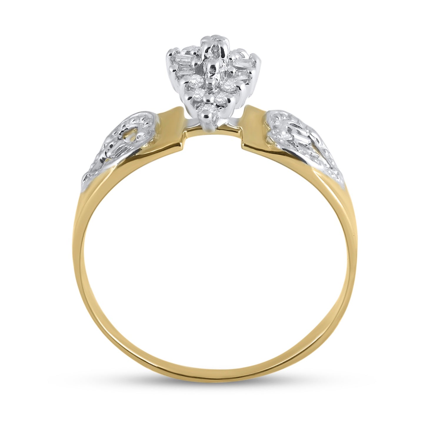 10K Yellow Gold Womens Round Diamond Mom Ring 1/8 Cttw, Womens Size: 5-10