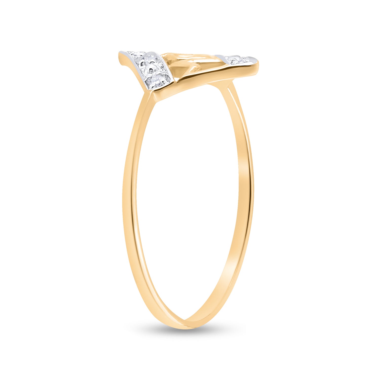 10K Yellow Gold Womens Round Diamond Mom Accent Ring 1/20 Cttw, Womens Size: 5-10