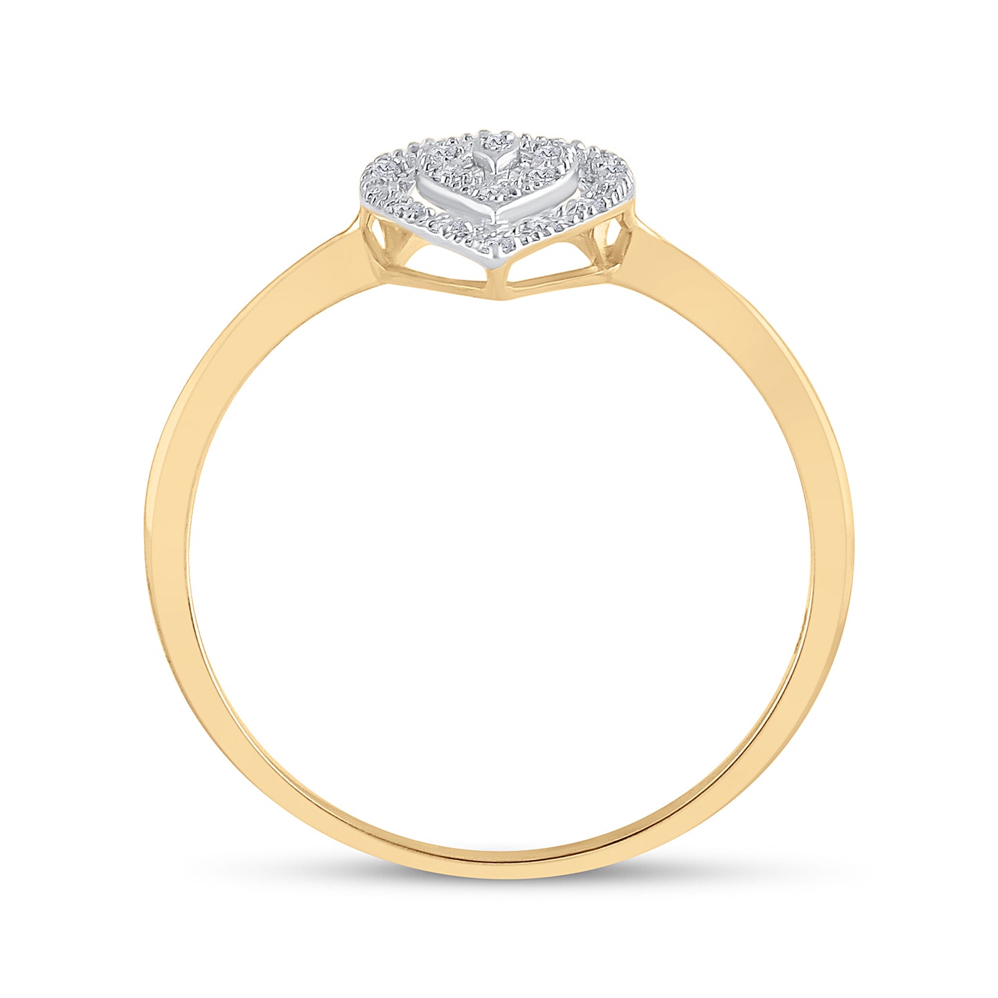 10K Yellow Gold Womens Round Diamond Teardrop Ring 1/20 Cttw, Womens Size: 5-10