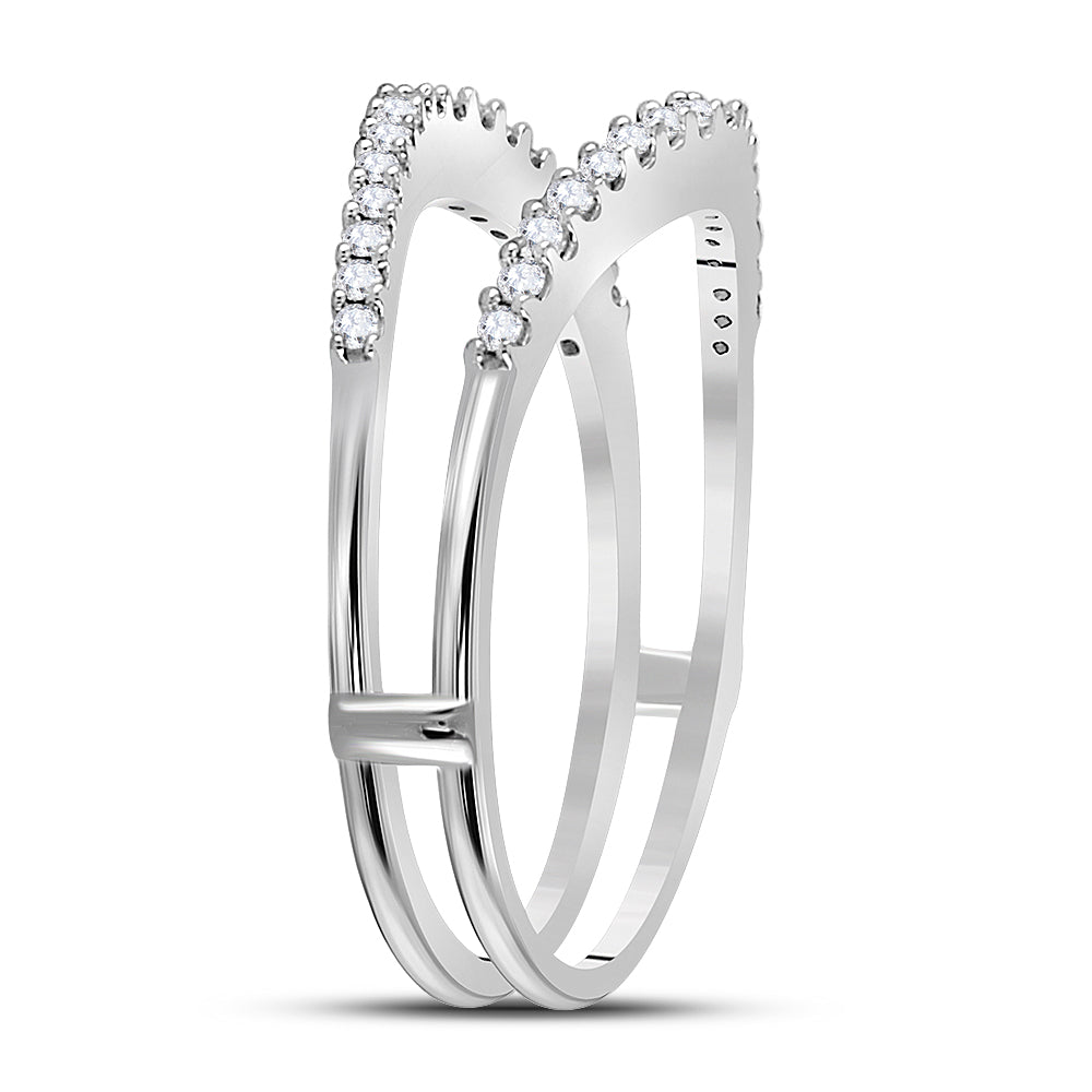 14K White Or Yellow Gold Womens Round Diamond Ring Guard Wrap Enhancer Wedding Band , Womens Size: 5-10