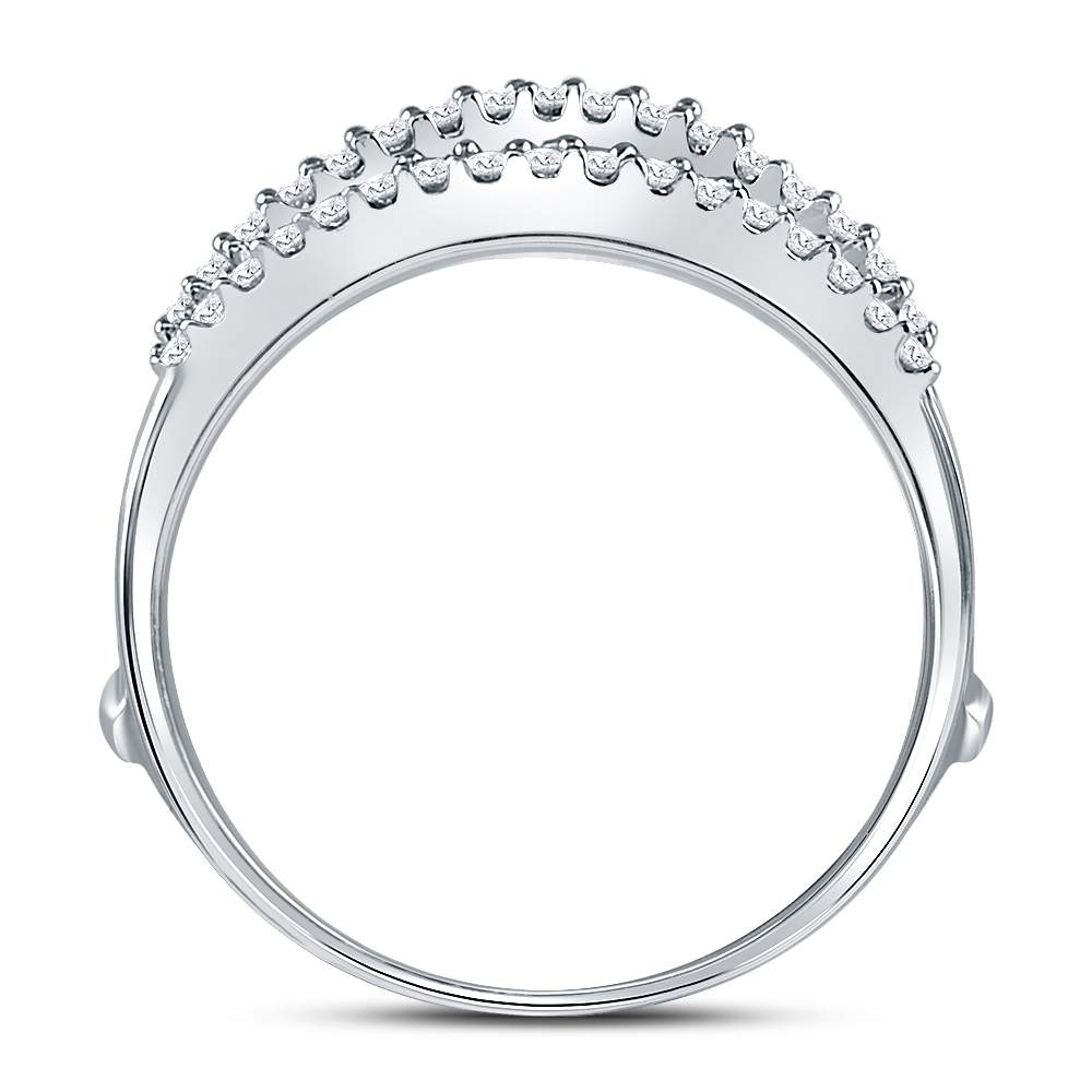 14K White Or Yellow Gold Womens Round Diamond Ring Guard Wrap Enhancer Wedding Band , Womens Size: 5-10