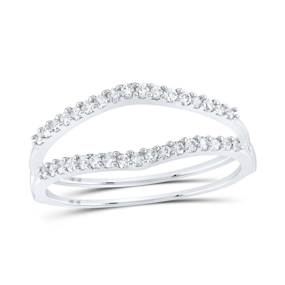 14K White Gold 1/4Ctw Natural Diamond Am Enhancer Size 5