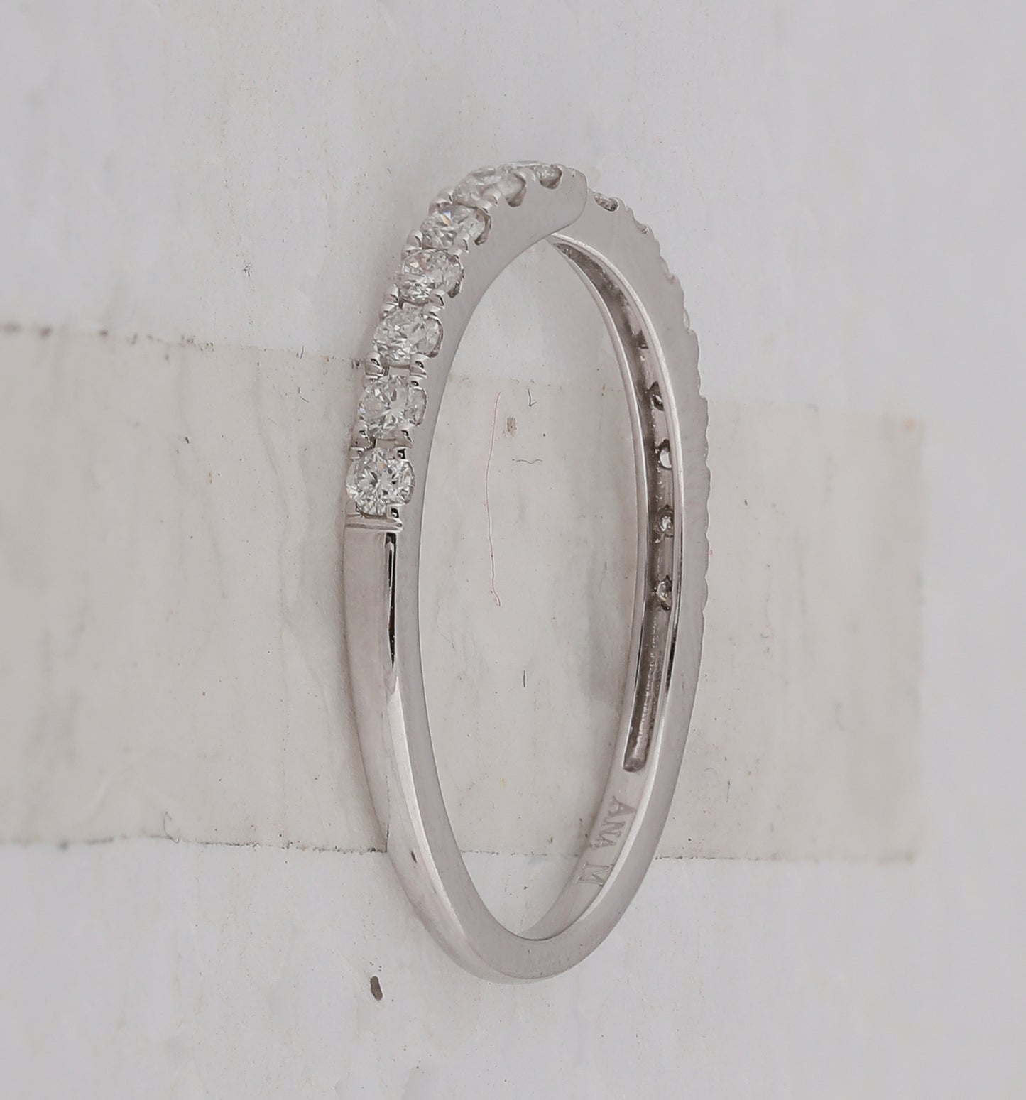14K White Gold Womens Round Diamond 2-stone Wedding Band 1/4 Cttw, Womens Size: 5-10