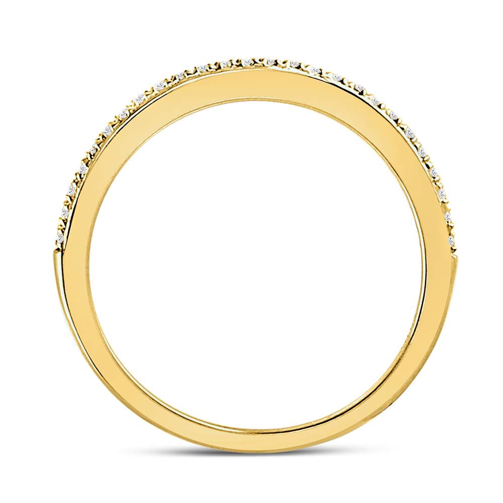 10K Yellow Gold Womens Round Diamond Anniversary Stackable Band Ring 1/8 Cttw, Womens Size: 5-10